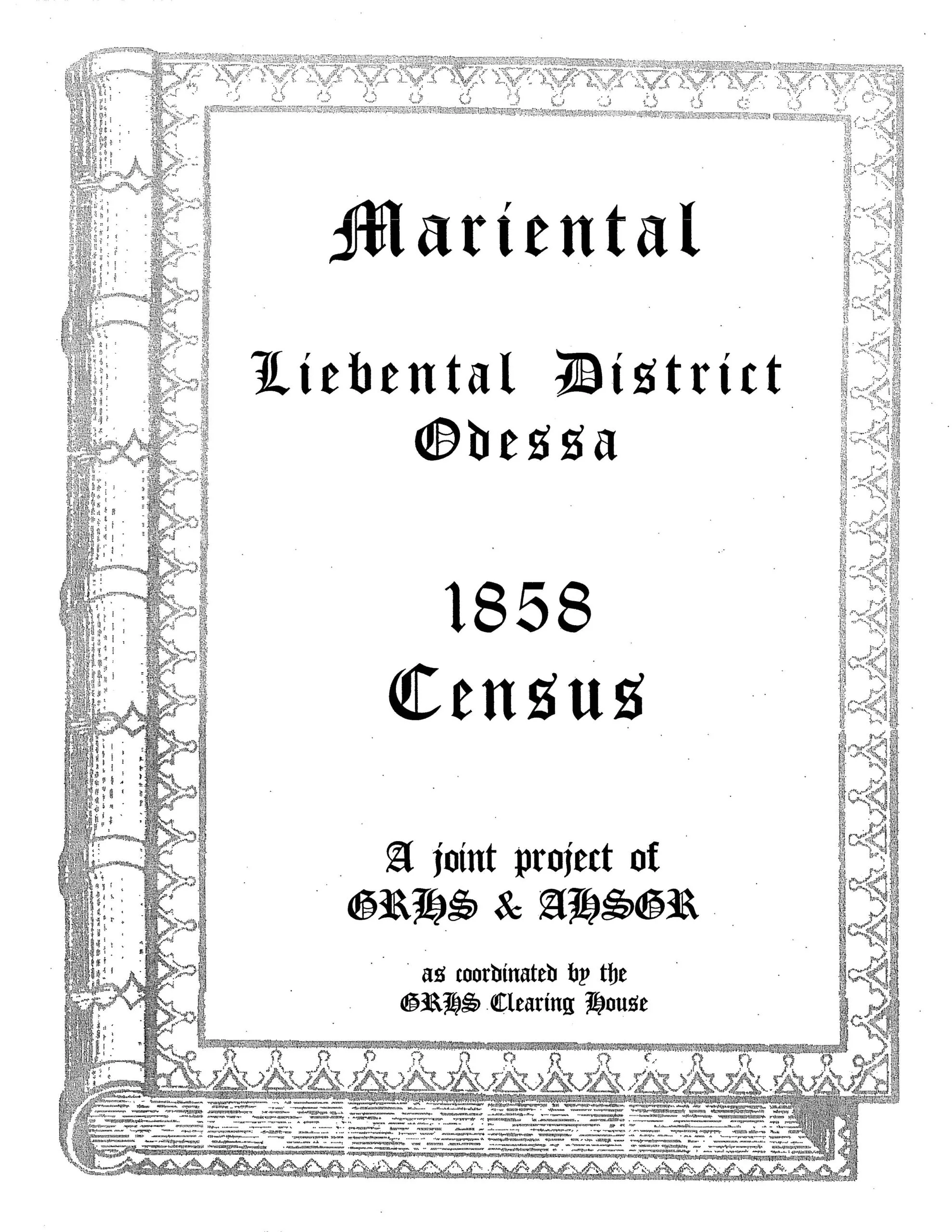 Mariental 1858 Census