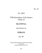 Straub (Skatovka) - 1798 Census