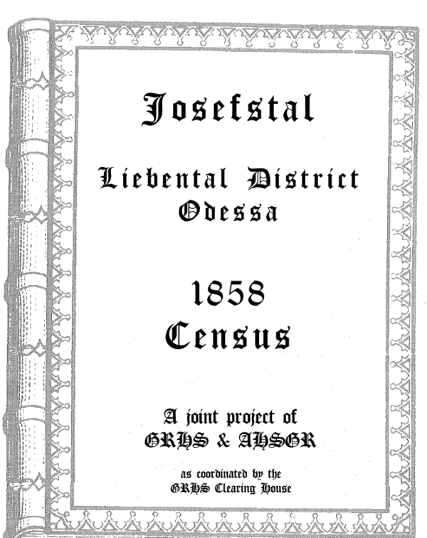 Josefstal 1858 Census