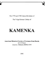 Kamenka - 1775 Census & 1798 Census