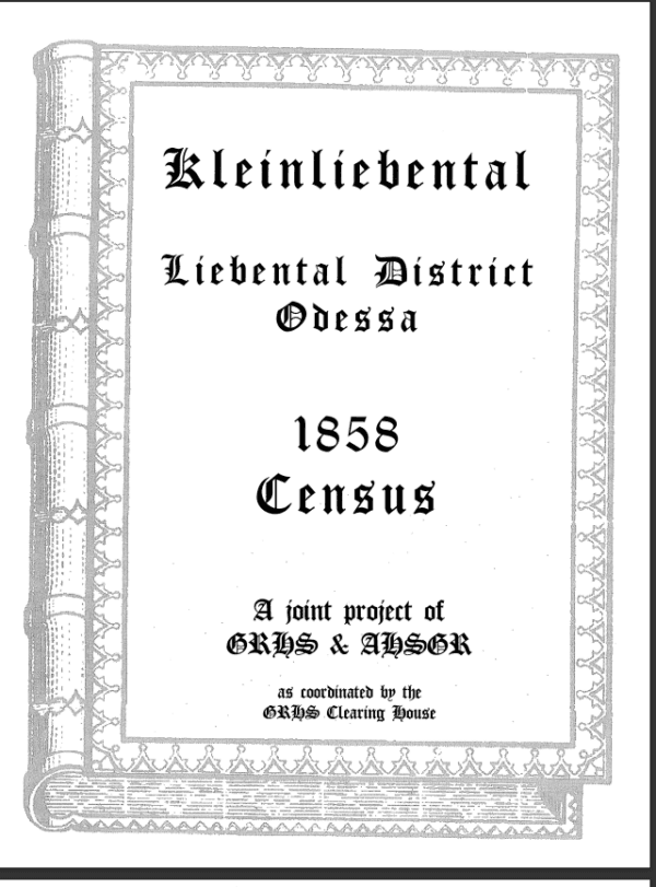 Kleinliebental 1858 Census