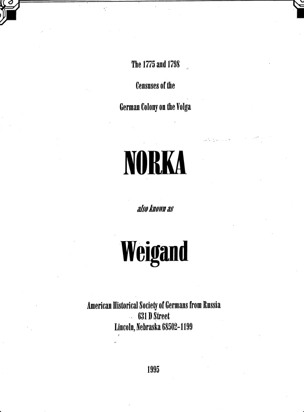 Norka - 1775 Census & 1798 Census