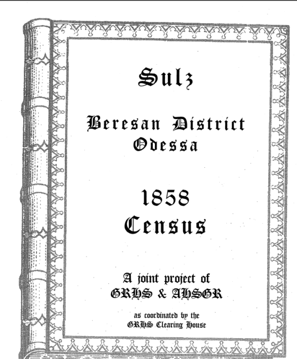 Sulz 1858 Census