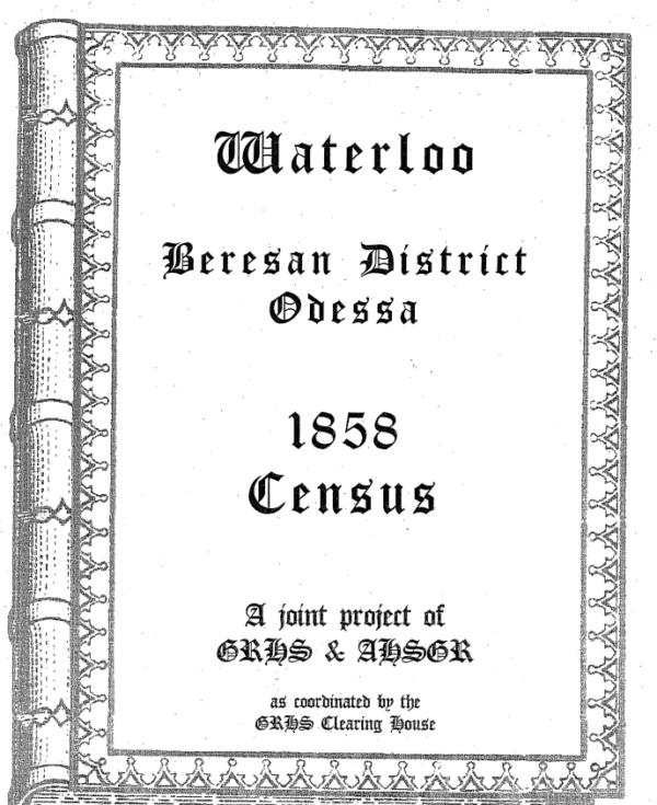 Waterloo 1858 Census