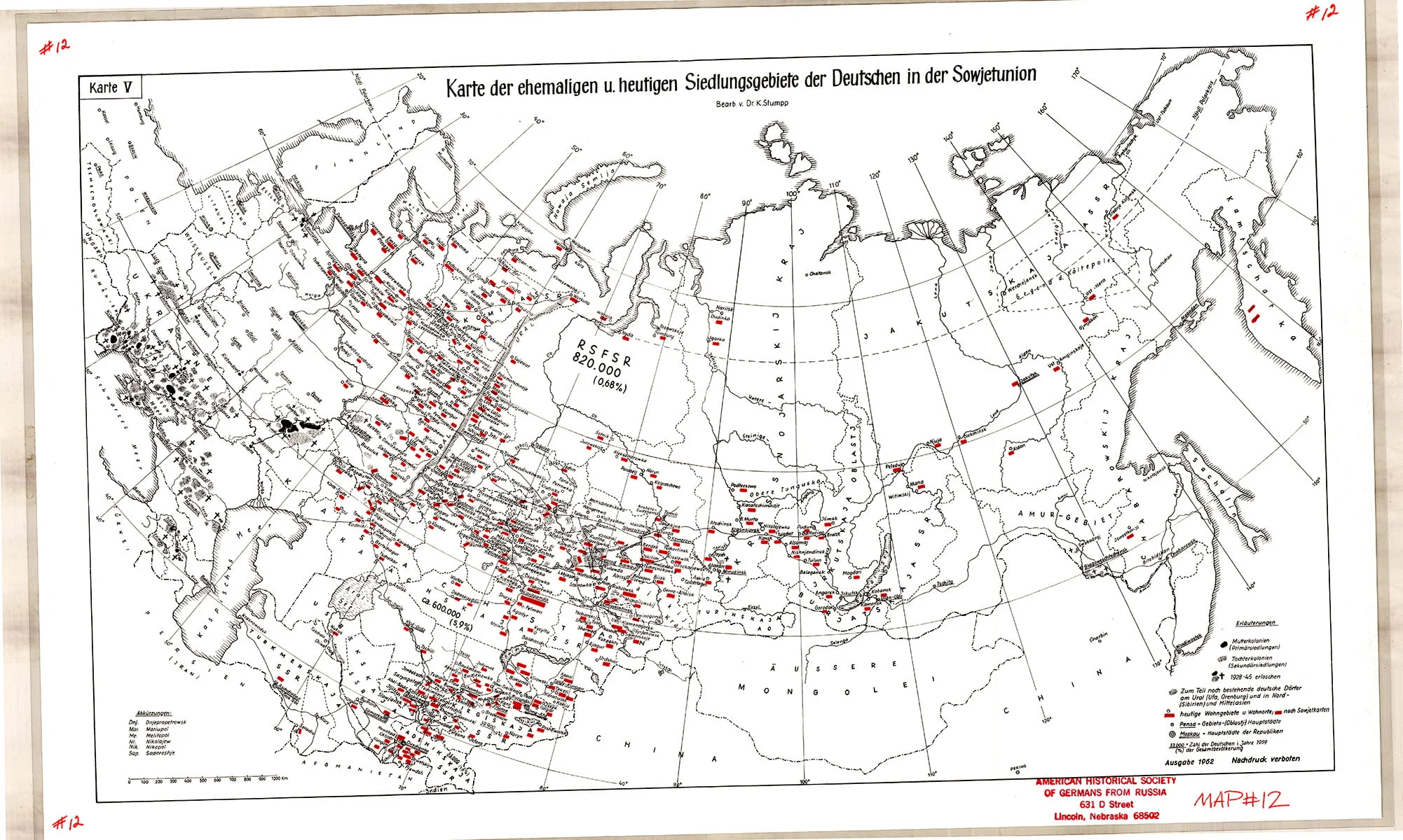 Map #12 Settlements in USSR