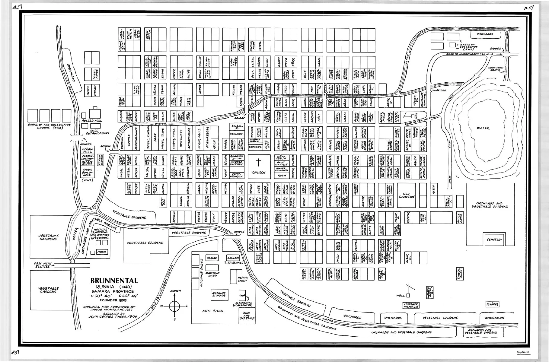 Map #57 Brunnental - 1940