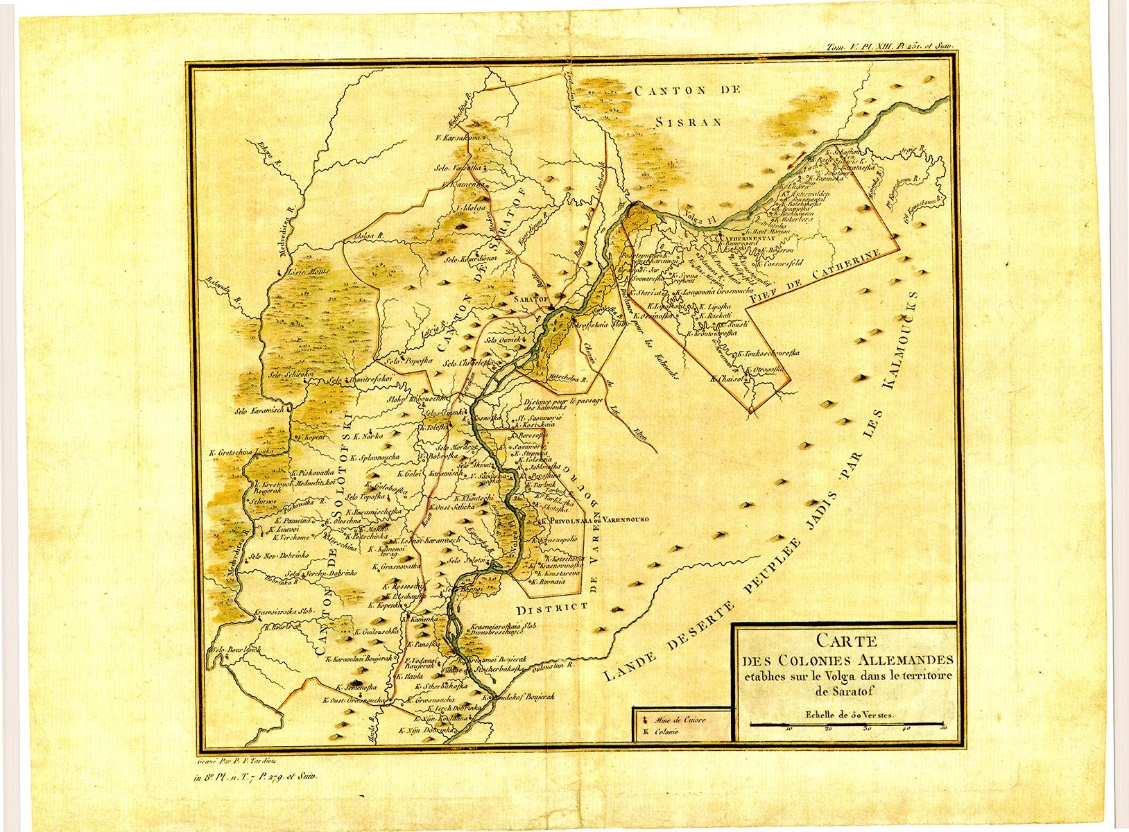Map #72 1788 - Colonies in Saratov Region, 1770s - Color