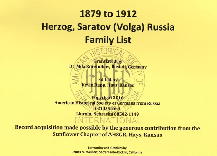 Herzog Family List (1879-1912)