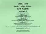 Laub, Tarlyk, Birth Records Volume 2 (1826-1833)