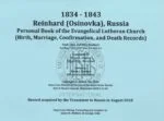 Reinhard Personal Book Evangelical Lutheran Church (1834-1843)