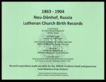 Neu Donhof, Russia Lutheran Church Birth Records (1863-1904)