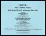 Neu Donhof, Russia Lutheran Church Marriage Records (1863-1901)