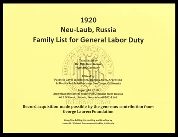 Neu-Laub, Russia Family List (1920)