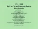 Stahl am Tarlyk (Stepnoje), Russia Birth Records 1794-1861