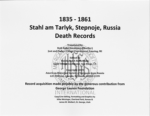 Stahl am Tarlyk, Stepnoje, Russia Death Records (1835 - 1861)