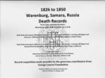 Warenburg, Samara, Russia Death Records (1826 to 1850)