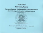 Reinwald Personal Book Evangelical Lutheran Church (1834-1842)