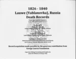 Lauwe, Russia Death Records (1826 - 1840)