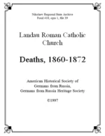 Landau Catholic Church Death Records (1860-1872)