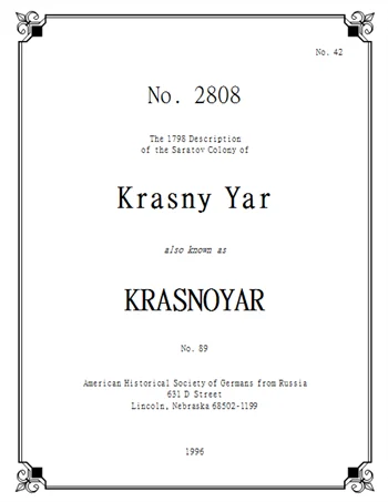 Krasnoyar  - 1798 Census