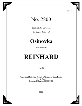 Reinhard - 1798 Census
