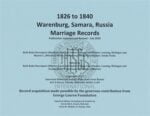 Warenburg, Samara, Russia Marriage Records (1826-1840)