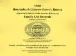 Hussenbach (Linevo-Osero), Russia (Kamishin district of the Saratov Province) Family List Records 1908