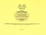 Messer, Russia Family List 1834-1850