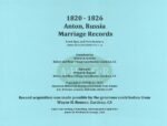Anton, Russia Marriage Records 1820-1826
