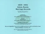 Anton, Russia Marriage Records 1820-1826