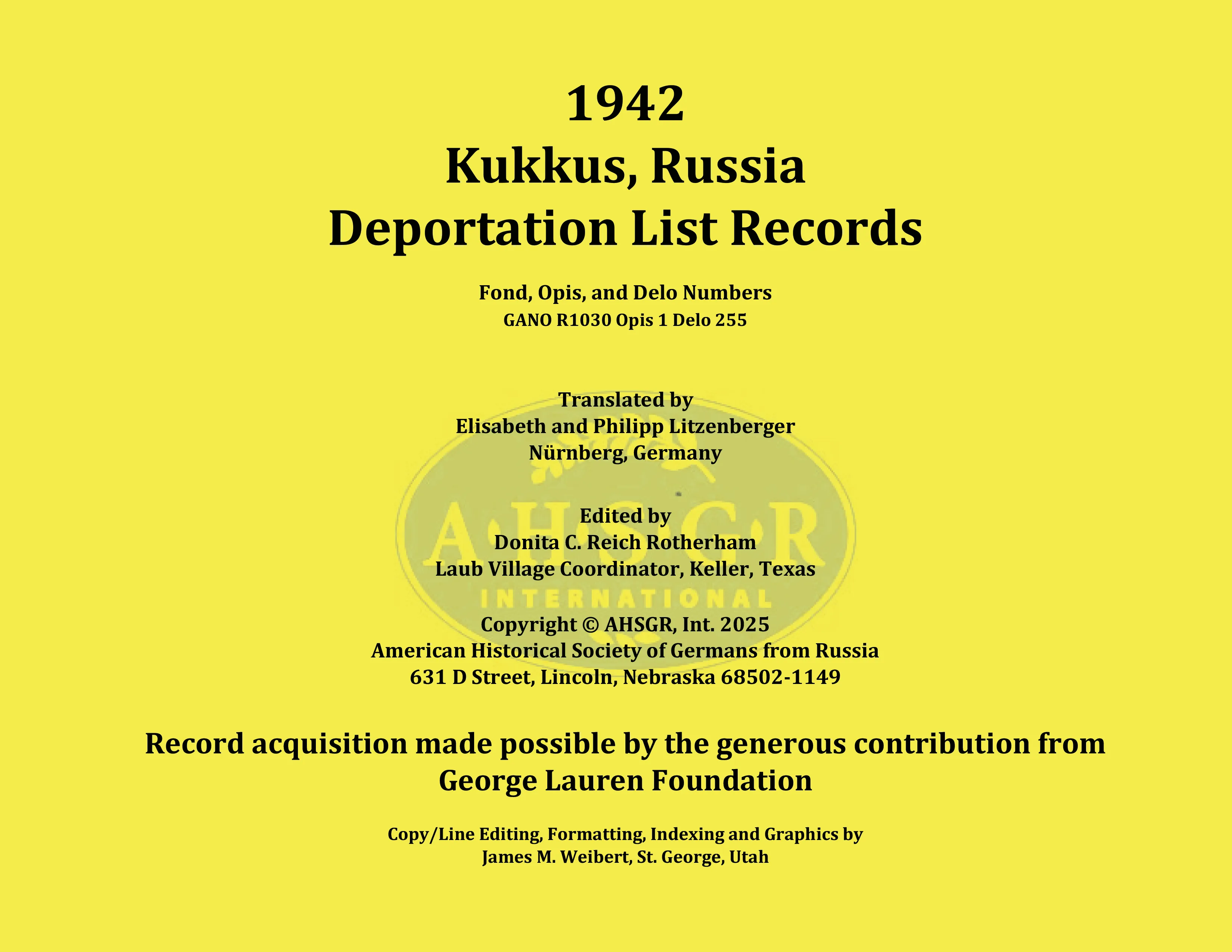 Kukkus Deportation List 1942