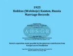 Kukkus Marriage Records 1925