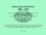 Messer, Russia Birth Records 1881–1891
