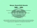 Messer, Russia Birth Records 1881–1891
